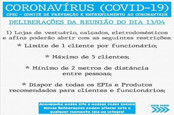 Foto - ORIENTAÇÕES DIVERSAS NO COMBATE AO COVID-19